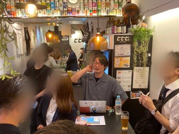 クラフトビールバー「ビビビ。」で開いた試飲イベントのようす